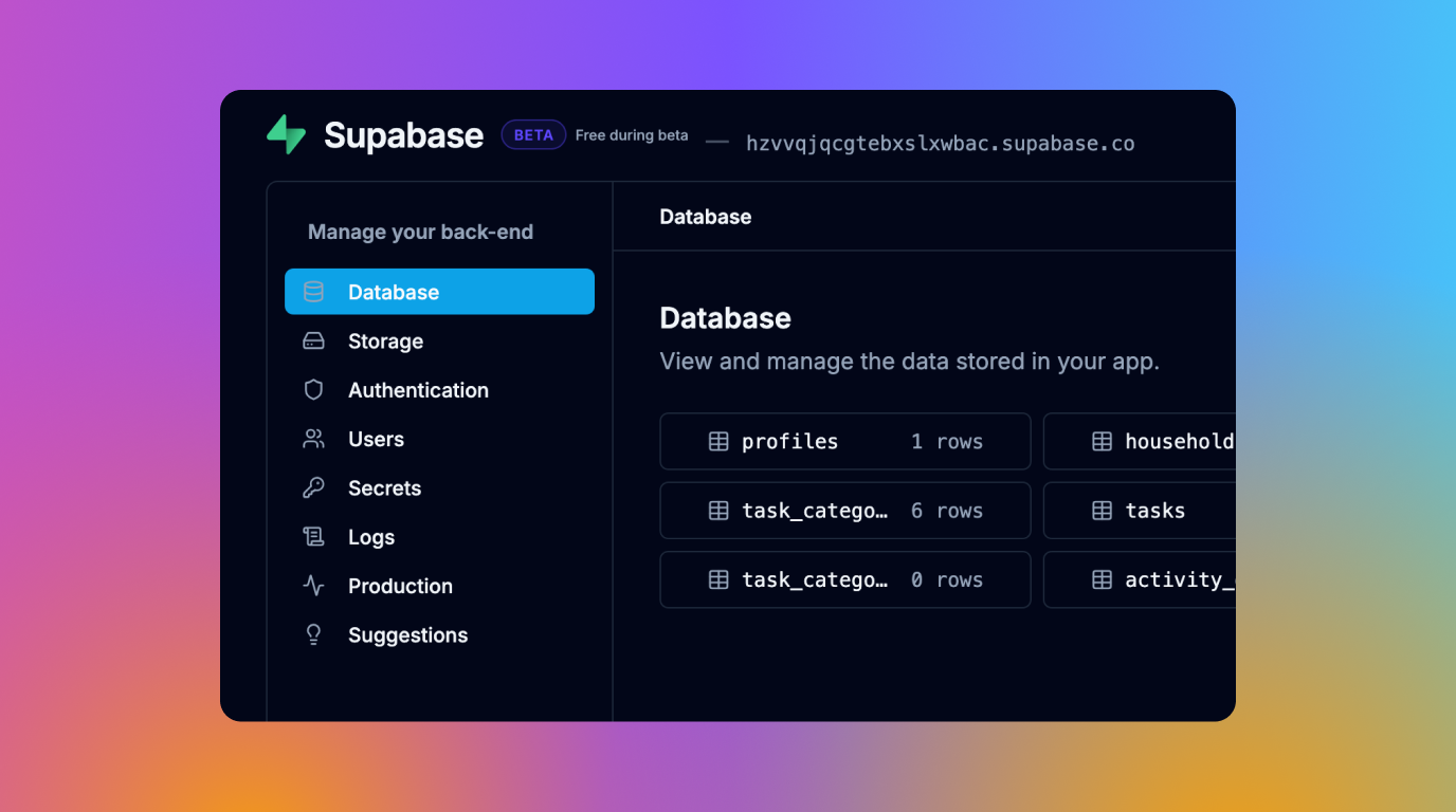 Feature Subabase Backend