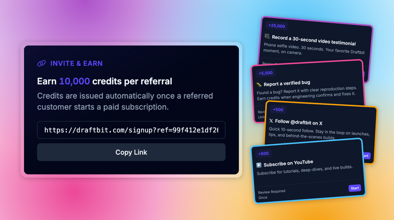 New Tasks Board, Earn Free Credits + more!
